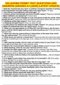OKLAHOMA PERMIT TEST QUESTIONS AND ANSWERS &vert;GRADED A&plus;&vert; &vert;2025&vert; &vert;LATEST UPDATE&vert;