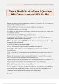 Mental Health Services Exam 1 Questions With Correct Answers 100&percnt; Verified&period;