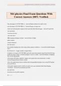 Mri physics Final Exam Questions With Correct Answers 100&percnt; Verified&period;