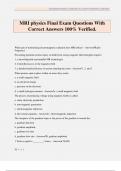MRI physics Final Exam Questions With Correct Answers 100&percnt; Verified&period;