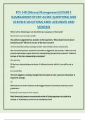 FCS 340 &lpar;Money Management&rpar; EXAM 1  SUMMARIZED STUDY GUIDE QUESTIONS AND  VERIFIED SOLUTIONS 100&percnt; ACCURATE AND  VERIFIED