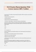 NLN Practice Pharm Questions With Correct Answers 100&percnt; Verified&period;