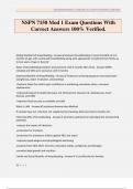 NSPN 7150 Mod 1 Exam Questions With Correct Answers 100&percnt; Verified&period;