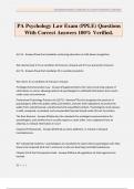 PA Psychology Law Exam &lpar;PPLE&rpar; Questions With Correct Answers 100&percnt; Verified&period;