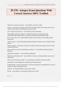 PLTW- Autopsy Exam Questions With Correct Answers 100&percnt; Verified&period;