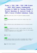 Exam 1&colon; NSG 3100 &sol; NSG 3100 &lpar;Latest 2025&sol; 2026 Update&rpar; Fundamental Concepts & Skills for Nursing Practice I Review&vert; Questions & Answers&vert; Grade A&vert; 100&percnt; Correct &lpar;Verified Solutions&rpar;- Galen