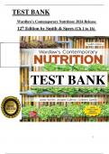 Test Bank - Wardlaw's Contemporary Nutrition &lpar;12th Edition&rpar;&period; by Smith&comma; Chapter 1 - 16 > Download as a Pdf File <