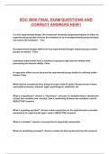 SOC 3900 FINAL EXAM QUESTIONS AND CORRECT ANSWERS NEW&excl;&excl;