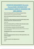 OPERATION MANAGEMENT &lpar;Economic  Finance&rpar; EXAM 2 REVISION STUDY  QUESTIONBANK CORRECTLY ANSWERED AND  100&percnt; VERIFIED&period;