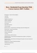 Reca - Residential Exam Questions With Correct Answers 100&percnt; Verified&period;