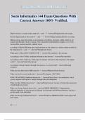 Socio Informatics 144 Exam Questions With Correct Answers 100&percnt; Verified&period;