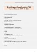 Texas Irrigator Exam Questions With Correct Answers 100&percnt; Verified&period;