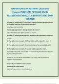 OPERATION MANAGEMENT &lpar;Economic  Finance&rpar; MIDTERM REVISION STUDY  QUESTIONS CORRECTLY ANSWERED AND 100&percnt;  VERIFIED