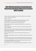 SOC 3900 Introduction to Social Research Final Exam Questions With Correct Answers 100&percnt; Verified&period;