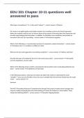 EDU 331 Chapter 10-11 questions well answered to pass