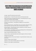 SOC 3900&colon; Introduction to Social Research Exam 1 Questions With Correct Answers 100&percnt; Verified&period;