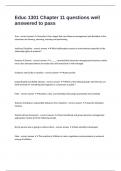 Educ 1301 Chapter 11 questions well answered to pass