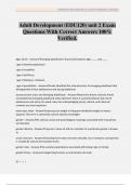 Adult Development &lpar;EDU120&rpar; unit 2 Exam Questions With Correct Answers 100&percnt; Verified&period;