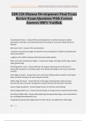 EDU120 &lpar;Human Development&rpar; Final Exam Review Exam Questions With Correct Answers 100&percnt; Verified&period;