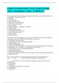 PHIUS EXAM PRACTICE QUESTIONS AND ANSWERS 100&percnt; CORRECT