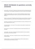 EDUC 210 Module 11 questions correctly answered