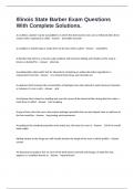 Illinois State Barber Exam Questions With Complete Solutions&period;