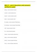NEA 3 - unit 2 Question and answers verified to pass