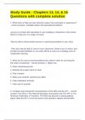 Study Guide &colon; Chapters 13&comma; 14&comma; & 15 Questions with complete solution 