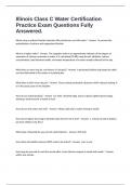 Illinois Class C Water Certification Practice Exam Questions Fully Answered&period;