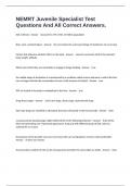 NEMRT Juvenile Specialist Test Questions And All Correct Answers&period;