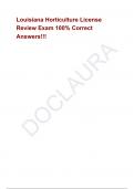 Louisiana Horticulture License Review Exam 100&percnt; Correct Answers&excl;&excl;&excl;