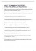 POST EXAM PRACTICE TEST QUESTIONS FULLY ANSWERED&period;