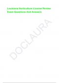 Louisiana Horticulture License Review Exam Questions And Answers