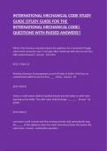 INTERNATIONAL MECHANICAL CODE STUDY GUIDE &lpar;STUDY GUIDE FOR THE INTERNATIONAL MECHANICAL CODE&rpar; QUESTIONS WITH PASSED ANSWERS&excl;&excl;