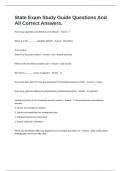 State Exam Study Guide Questions And All Correct Answers&period;