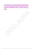 Louisiana environmental horticulture industry EXAM STUDY GUIDE Que & Ans 