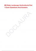 MS State Landscape Horticulturist Part 1 Exam Questions And Answers