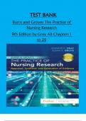 TEST BANK for Burns and Groves The Practice of Nursing Research 9th Edition by Gray All Chapters 1  to 29 COMPLETE