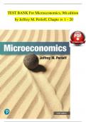 TEST BANK For Microeconomics&comma; 9th edition by Jeffrey M&period; Perloff&comma; 