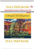 Test Bank for Exploring Lifespan Development&comma; 4th Edition by Laura E&period; Berk &vert; 9781071897065 &vert;  Chapters 1 - 19 &vert; All Chapters Verified &vert; LATEST