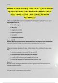 MEPAP 2 FINAL EXAM &vert; 2025 UPDATE &vert;REAL EXAM QUESTIONS AND VERIFIED ANSWERS&sol;ACCURATE SOLUTIONS &vert;GET IT 100&percnt; CORRECT&excl;&excl; WITH RATIONALES