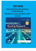 Test Bank for Burns and Grove&rsquo;s the Practice of Nursing Research 9th Edition verified a&plus;