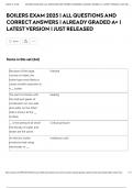 BOILERS EXAM 2025 &vert; ALL QUESTIONS AND CORRECT ANSWERS &vert; ALREADY GRADED A&plus; &vert; LATEST VERSION &vert; JUST RELEASED