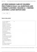 ATI PEDS NURSING CARE OF CHILDREN PROCTORED B EXAM &vert; ALL QUESTIONS AND CORRECT ANSWERS &vert; GRADED A&plus; &vert; VERIFIED ANSWERS &vert; LATEST EDITION 2025