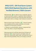 WGU C475 - OA Final Exam &lpar;Latest 2025&sol;2026 Update&rpar; Questions with Verified Answers &vert;100&percnt; Correct&period;