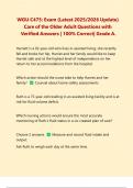 WGU C475&colon; Exam &lpar;Latest 2025&sol;2026 Update&rpar; Care of the Older Adult Questions with Verified Answers &vert; 100&percnt; Correct&vert; Grade A&period;
