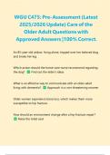WGU C475&colon; Pre-Assessment &lpar;Latest 2025&sol;2026 Update&rpar; Care of the Older Adult Questions with Approved Answers &vert;100&percnt; Correct