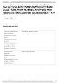 ICA SCHOOL EXAM QUESTIONS &vert;COMPLETE QUESTIONS WITH VERIFIED ANSWERS With rationales &lpar;100&percnt; Accurate Solutions&rpar;&vert;GET IT A&plus;&excl;&excl;