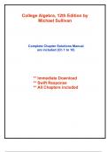 Solutions for College Algebra&comma; 12th Edition by Sullivan - 2025 Published &lpar;All Chapters included&rpar;