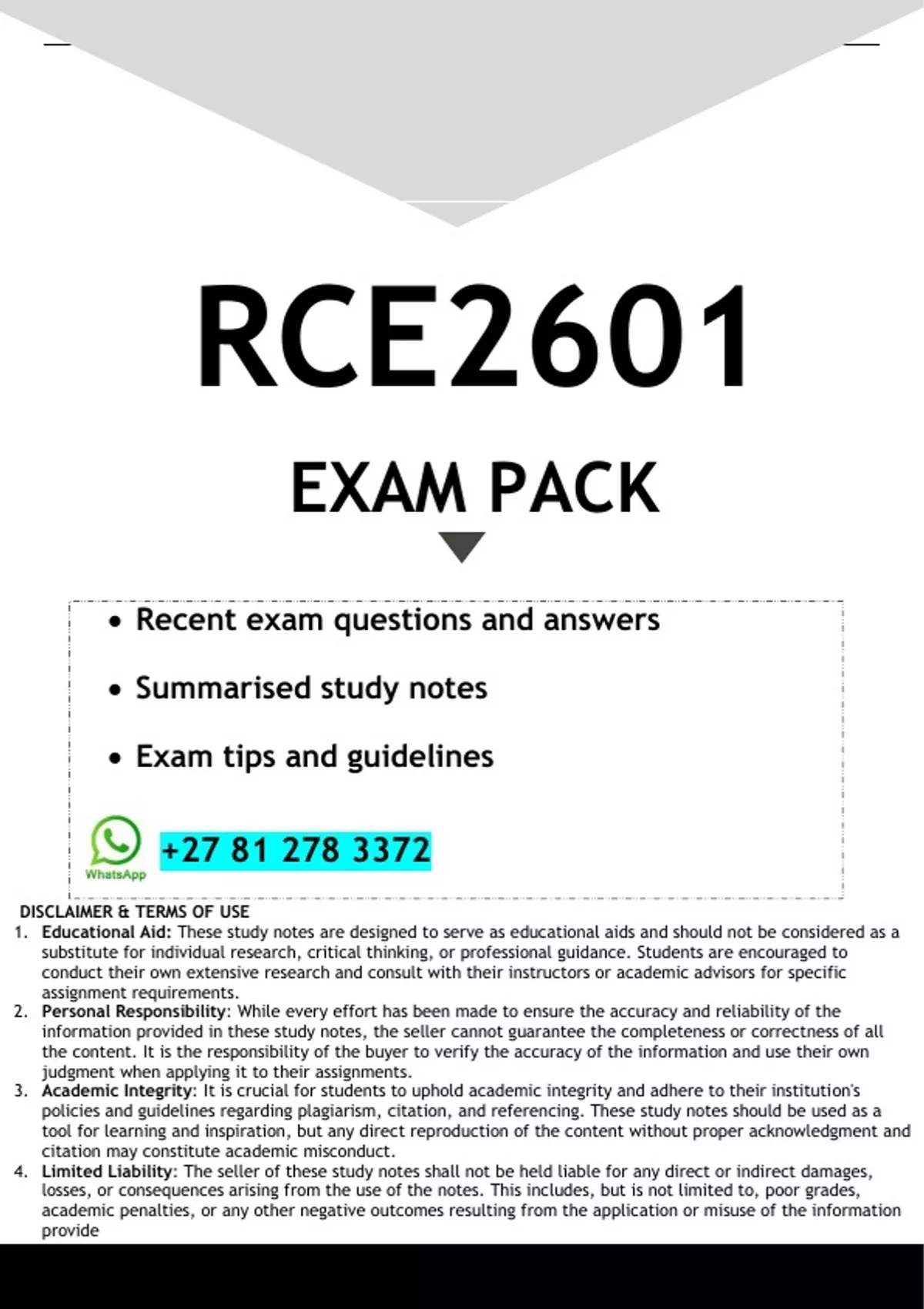 RCE2601 EXAM PACK 2026 - DISTINCTION GUARANTEED - Research and Critical ...